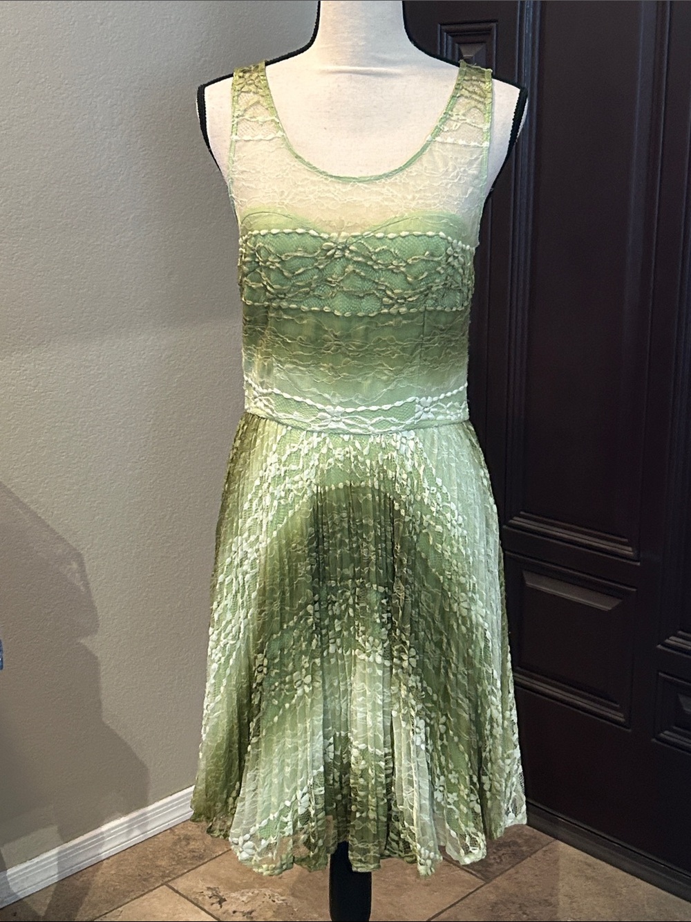 Vintage Betsey Johnson Lime Green Lace Dress